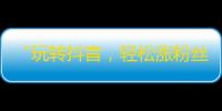 “玩转抖音，轻松涨粉丝！”——让你不再为没人点赞烦恼！