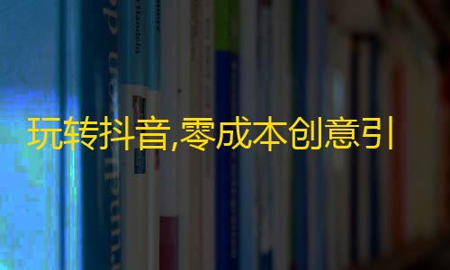 玩转抖音,零成本创意引爆粉丝，超简单实用技巧，让你秒变网红！