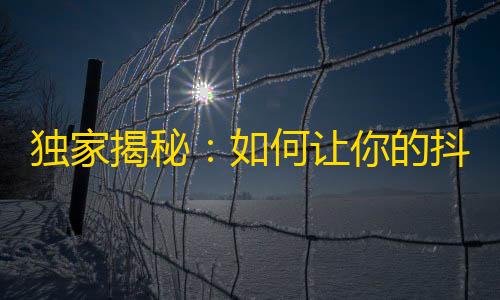 独家揭秘：如何让你的抖音账号一夜暴红！