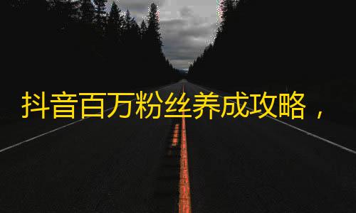 抖音百万粉丝养成攻略，让你的视频走向流行风口