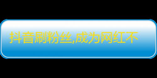 抖音刷粉丝,成为网红不再是梦想，轻松获得海量粉丝！