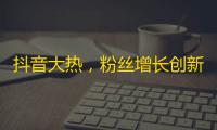 抖音大热，粉丝增长创新高