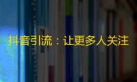 抖音引流：让更多人关注你的账号