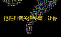 挖掘抖音关注秘籍，让你轻松成为关注狂潮！