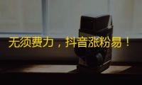 无须费力，抖音涨粉易！