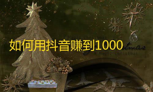 如何用抖音赚到10000个粉丝？