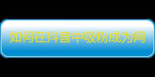 如何在抖音中吸粉成为网红？