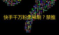 快手千万粉怎样刷？禁推荐方案来袭！