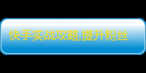 快手实战攻略,提升粉丝量的秘诀大揭秘！