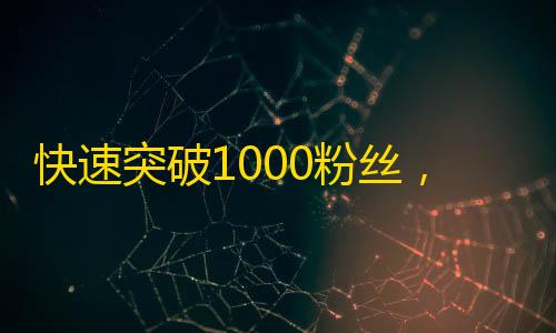 快速突破1000粉丝，学习抖音关注增长技巧。