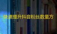 快速提升抖音粉丝数量方法，让你的账号秒变流行达人！