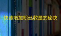 快速增加粉丝数量的秘诀，让你的抖音账号火爆关注！