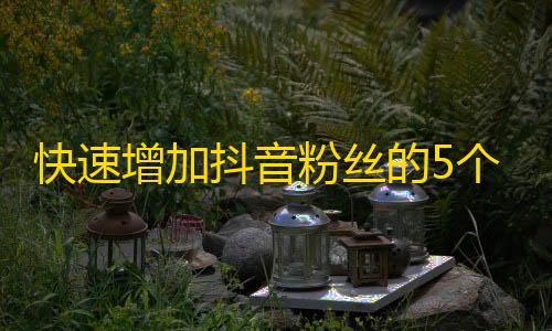 快速增加抖音粉丝的5个技巧