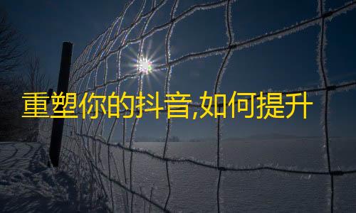 重塑你的抖音,如何提升你的粉丝数量？